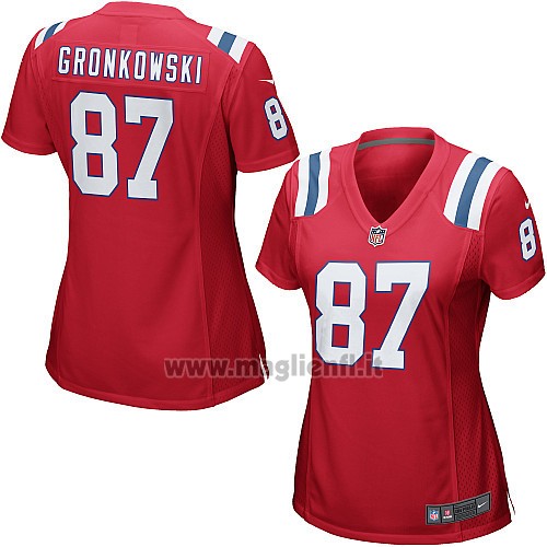 Maglia NFL Game Donna New England Patriots Gronkowski Rosso